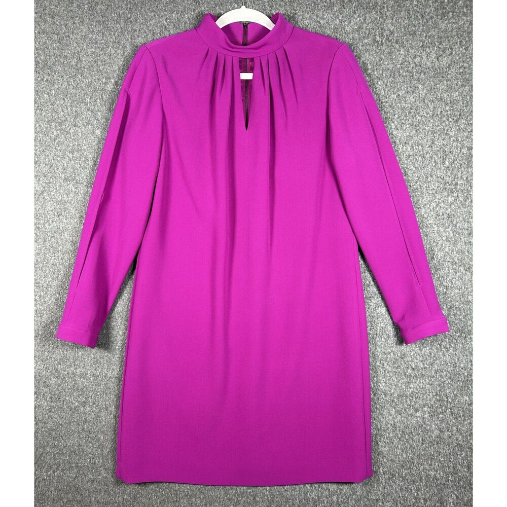 NWT Alex Marie "Alice" Keyhole Mock Neck Split Sleeve Dress - Magenta Size 6